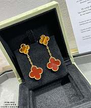 Fortok Van Cleef & Arpels Two Red & Gold Four-leaf Clover Earrings - 3