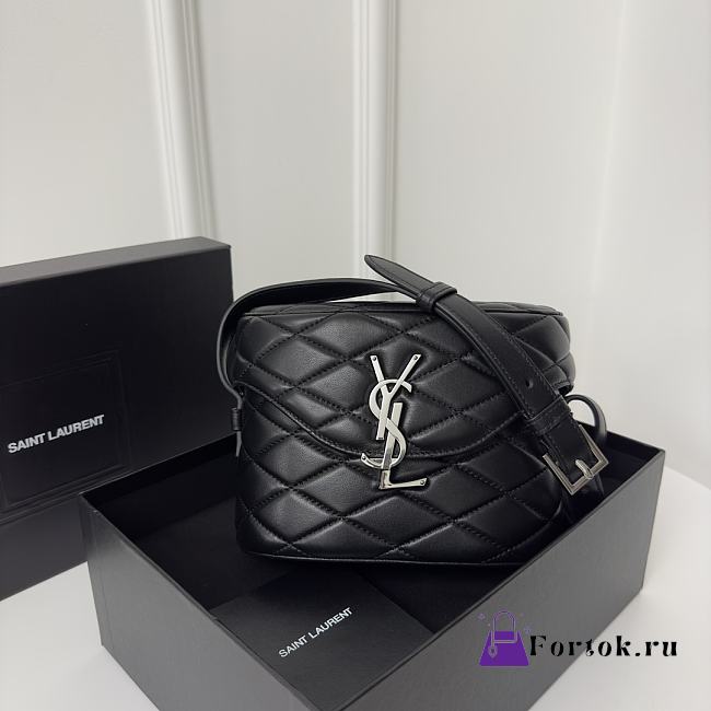 Fortok Saint Laurent June Box Bag Filver Buckle 19x15x8cm - 1
