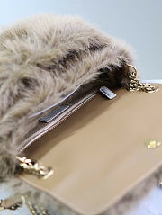 Fortok Saint Laurent Niki Shearling Shoulder Bag Brown 633158 28×20×8.5cm - 6