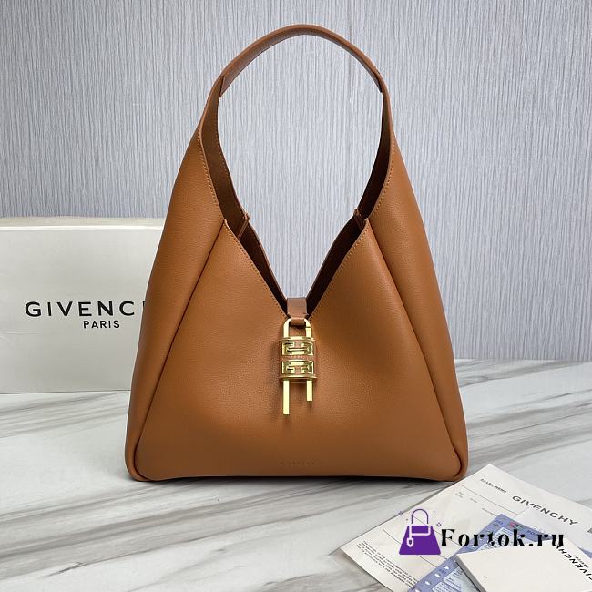 Fortok Givenchy G-Hobo Leather Shoulder Bag Brown 29969 31x15x43cm - 1