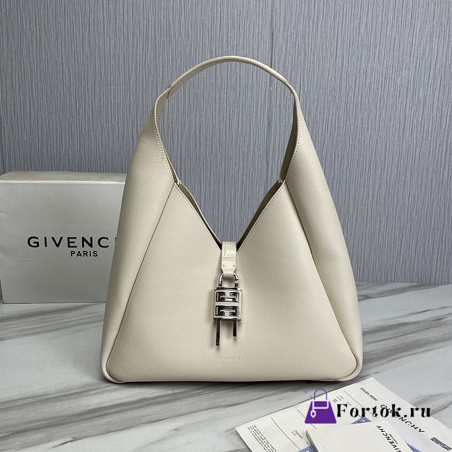 Fortok Givenchy G-Hobo Leather Shoulder Bag White 29969 31x15x43cm - 1