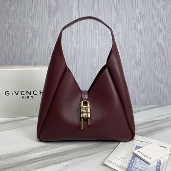 Fortok Givenchy G-Hobo Leather Shoulder Bag Burgundy 29969 31x15x43cm