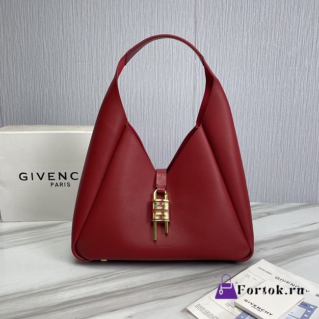 Fortok Givenchy G-Hobo Leather Shoulder Bag Red 29969 31x15x43cm - 1