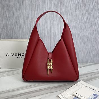 Fortok Givenchy G-Hobo Leather Shoulder Bag Red 29969 31x15x43cm