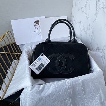 Fortok Chanel Classic Vintage Hilton Bag Black AS3034 25x14x9cm 