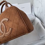 Fortok Chanel Classic Vintage Hilton Bag Brown AS3034 25x14x9cm  - 4