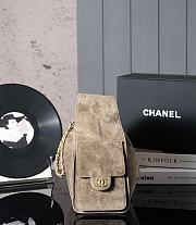 Fortok Chanel Drawstring Bag Beige Suede 26x30x14cm - 2