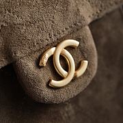 Fortok Chanel Drawstring Bag Beige Suede 26x30x14cm - 4