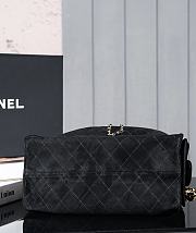 Fortok Chanel Drawstring Bag Black Suede 26x30x14cm - 4