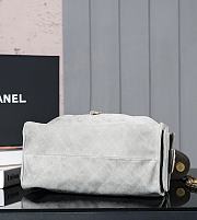 Fortok Chanel Drawstring Bag Grey Suede 26x30x14cm - 5