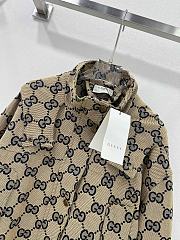 Fortok Gucci Hooded Doubel G Jacquard Jacket Beige - 4