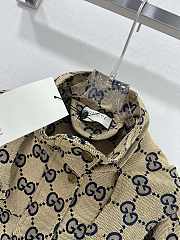 Fortok Gucci Hooded Doubel G Jacquard Jacket Beige - 2