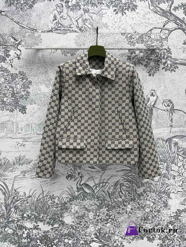 Fortok Gucci Double G Jacquard Lapel Suit Jacket - 1