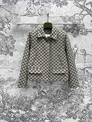 Fortok Gucci Double G Jacquard Lapel Suit Jacket