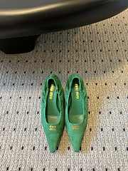 Fortok Miu Miu 25SS Pointed High Heels Green Suede - 1