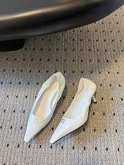 Fortok Miu Miu 25SS Pointed High Heels White Leather - 6