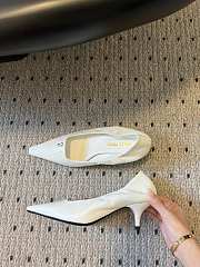 Fortok Miu Miu 25SS Pointed High Heels White Leather - 5