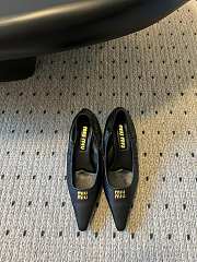 Fortok Miu Miu 25SS Pointed High Heels Black Leather - 1