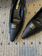Fortok Miu Miu 25SS Pointed High Heels Black Leather - 3