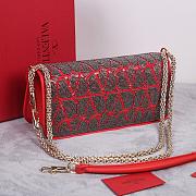 Fortok Valentino Vlogo Signature Bead-embellished Bag Red 22028L 27x13x6cm - 4