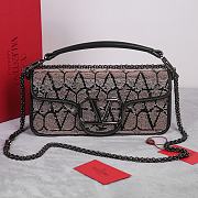 Fortok Valentino Vlogo Signature Bead-embellished Bag Brown 22028L 27x13x6cm - 1