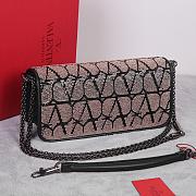 Fortok Valentino Vlogo Signature Bead-embellished Bag Brown 22028L 27x13x6cm - 2