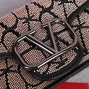 Fortok Valentino Vlogo Signature Bead-embellished Bag Brown 22028L 27x13x6cm - 5