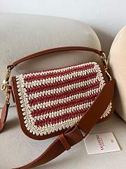Fortok Valentino Garavani Alltime Bag Brown & Red 22072 23.5x18x8cm - 2