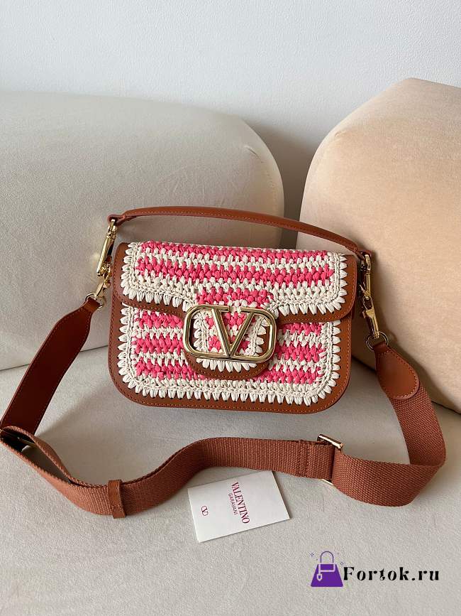 Fortok Valentino Garavani Alltime Bag Brown & Pink 22072 23.5x18x8cm  - 1