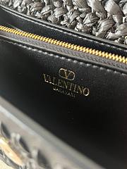 Fortok Valentino Raffia Chain Small Bag Black 20x10.5x4cm - 5