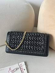 Fortok Valentino Raffia Chain Small Bag Black 20x10.5x4cm - 4