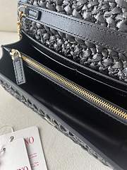Fortok Valentino Raffia Chain Small Bag Black 20x10.5x4cm - 2