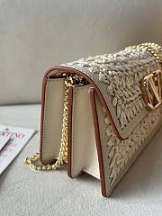 Fortok Valentino Raffia Chain Small Bag White 20x10.5x4cm - 5