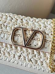 Fortok Valentino Raffia Chain Small Bag White 20x10.5x4cm - 4