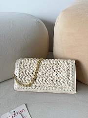 Fortok Valentino Raffia Chain Small Bag White 20x10.5x4cm - 2