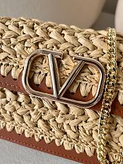 Fortok Valentino Raffia Chain Small Bag Beige 20x10.5x4cm - 5