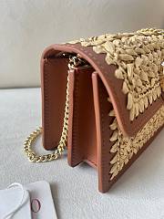 Fortok Valentino Raffia Chain Small Bag Beige 20x10.5x4cm - 4