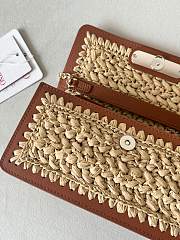 Fortok Valentino Raffia Chain Small Bag Beige 20x10.5x4cm - 3