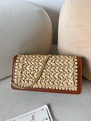 Fortok Valentino Raffia Chain Small Bag Beige 20x10.5x4cm - 2