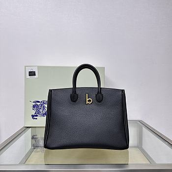 Fortok Burberry Medium Rocking Horse Tote​ Bag Black 30x13x24cm