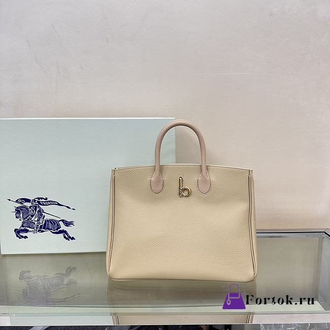 Fortok Burberry Medium Rocking Horse Tote​ Bag Beige 30x13x24cm - 1