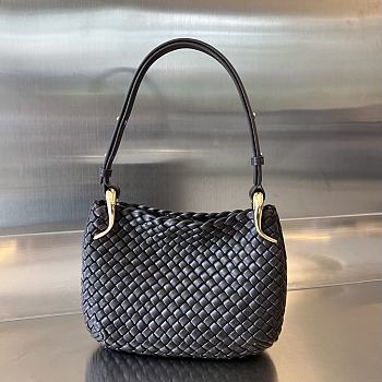 Fortok Bottega Veneta Intrecciato Clicker Bag Black 27x19x11.5cm