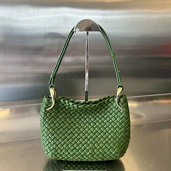 Fortok Bottega Veneta Intrecciato Clicker Bag Green 27x19x11.5cm