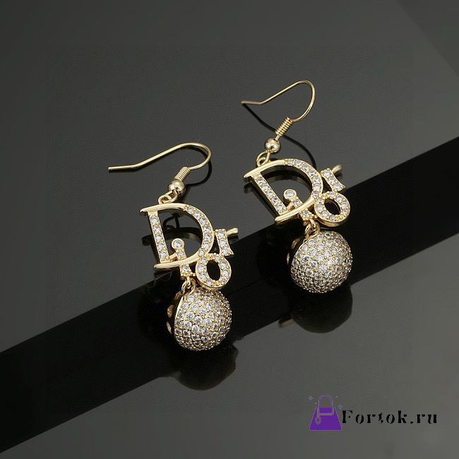 Fortok Dior Crystal Signature Earrings  - 1