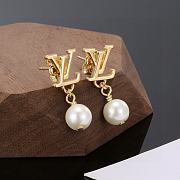 Fortok Louis Vuitton Letter Stud Earrings - 1