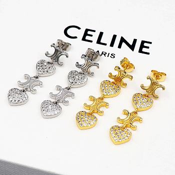 Fortok Celine Arc de Triomphe Heart-shaped Earrings Gold / Silver