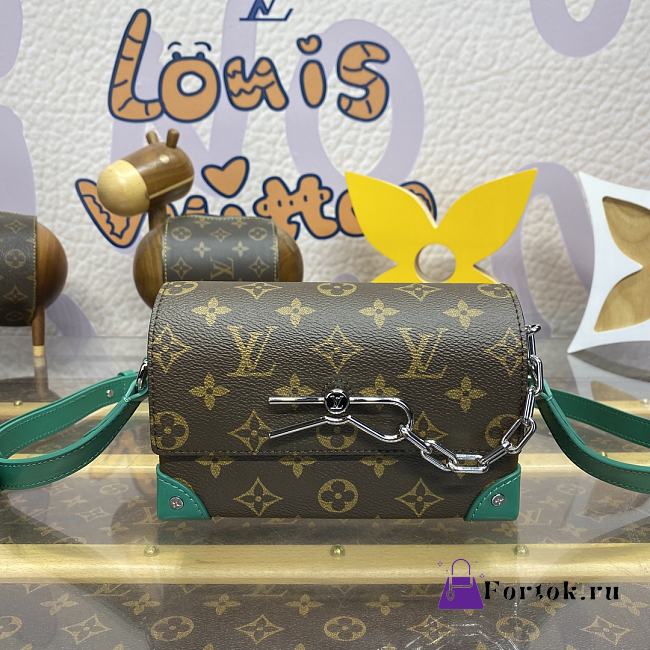 Fortok Louis Vuitton Steamer Bag Green & Brown Monogram Macassar Canvas M12808 18x6.5x11cm - 1