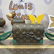 Fortok Louis Vuitton Steamer Bag Green & Brown Monogram Macassar Canvas M12808 18x6.5x11cm - 1
