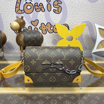 Fortok Louis Vuitton Steamer Bag Yellow & Brown Monogram Macassar Canvas M12811 18x6.5x11cm