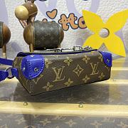 Fortok Louis Vuitton Steamer Bag Blue & Brown Monogram Macassar Canvas M12810 18x6.5x11cm - 6